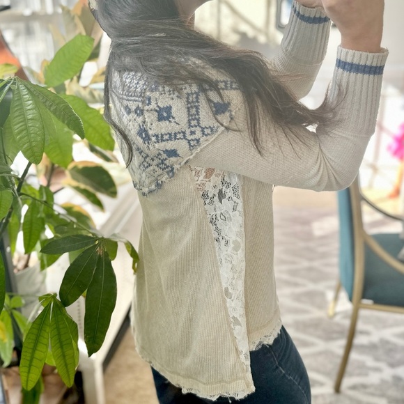 Free People cabin in the woods waffle knit shirt - Picture 4 of 6